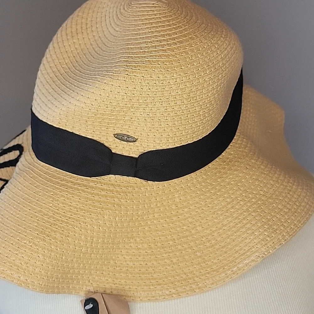 C.C NeW Tan Black Embroidered 